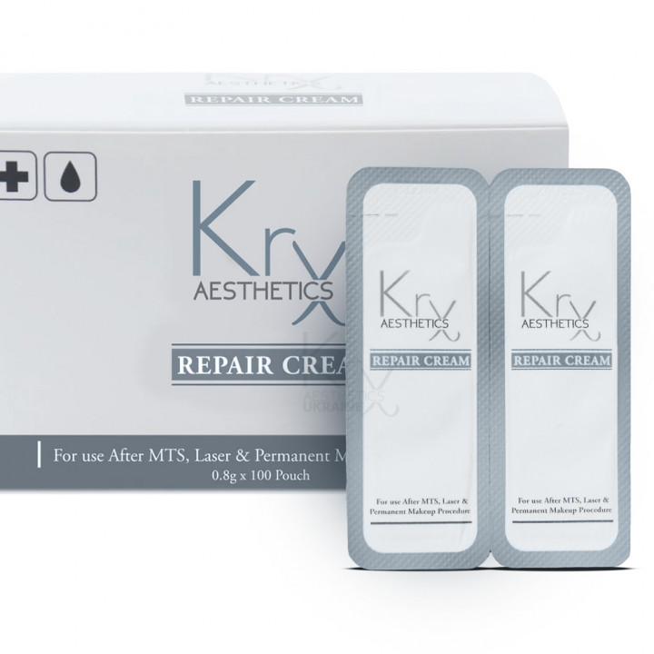 REPAIR CREAM. Крем-репаратор в индивидуальных саше в виде бальзама с системой увлажнения 24Н с маслом Ши и 10 ботаникал экстрактами для восстановления кожи после пилингов, мезотерапии, татуажа. Бокс из 100 саше по 0,8 гр