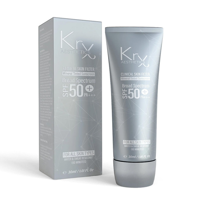 CLINICAL SKIN FILTER TINTED SUNSCREEN SPF 50 PA+++. Солнцезащитный крем-флюид с тинтом, тон темный цвет загара, 30 гр