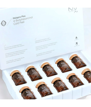 MELAPRO PLUS COLD PEEL. Отбеливающий пилинг с Бутилрезорцинолом и Глутатионом, специально разработанный для терапии гиперпигментации любого происхождения, 10 ампул по 3 мл