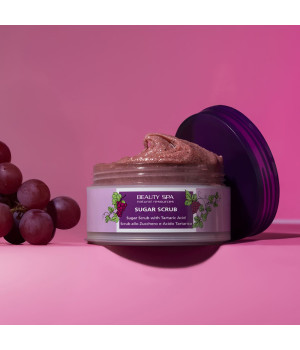 Кислотный скраб ВИННЫЙ ПИЛИНГ рH 3,5 для лица и тела BEAUTY SPA SUGAR SCRUB, 200 мл